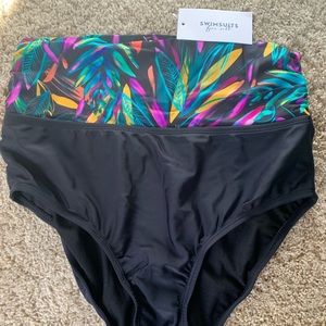 High waisted swim bottoms